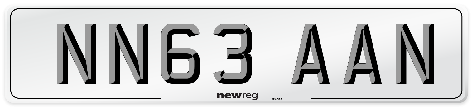 NN63 AAN Number Plate from New Reg